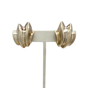 Artisan Handmade Vintage Electroform Puffy Sterling Silver 925 Clip On Earrings